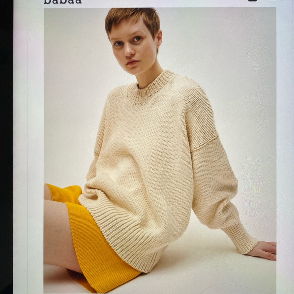 babaa no.16 Natural/Cream Cotton sweater